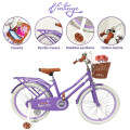Bicicleta Infantil Rodado 20 Con Rueditas Auxiliares y Canasto Violeta