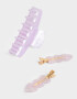 Accesorios Pelo Set Hair Care Set De Piquito Y Broche Acrílico - Violeta Lila