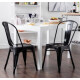 Silla Tolix Reforzada Interior/exterior Metalica Comedor Negro