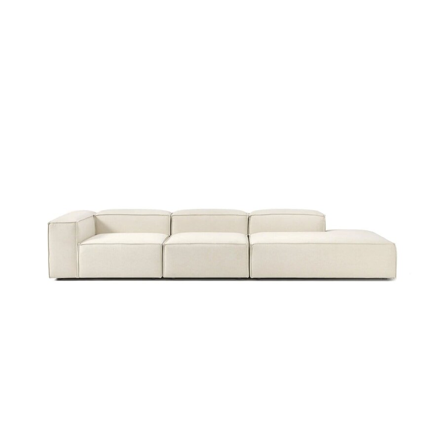 Sillón Nicole Esquinero + Respaldo + Chaise Lounge Beige