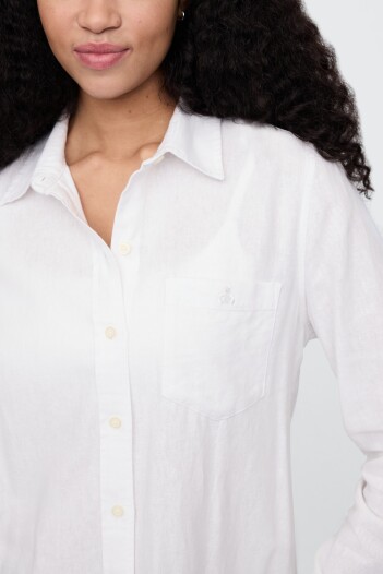 V-IE BRANNAN LINEN EASY SHIRT Optic White V6