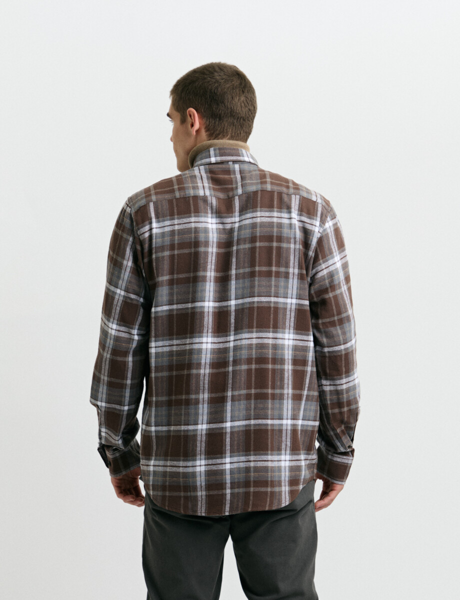 012442 CAMISA HARRINGTON LABEL Tostado