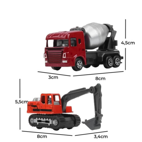 PackX16 Autitos Construcción Camiones Grua MetalyPvc Jug001019