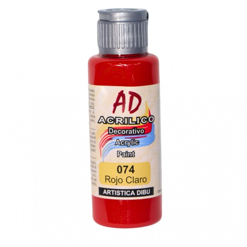 PINTURA ACRILICA ARTISTICA DIBU 60 ML. DIFERENTES COLORES COLOR ROJO CLARO 074
