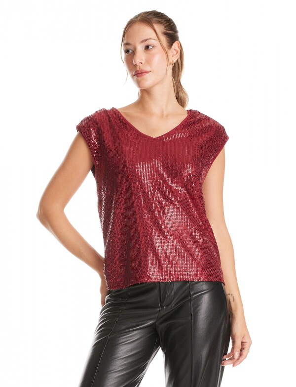 Blusa Lentejuelas BORDEAUX