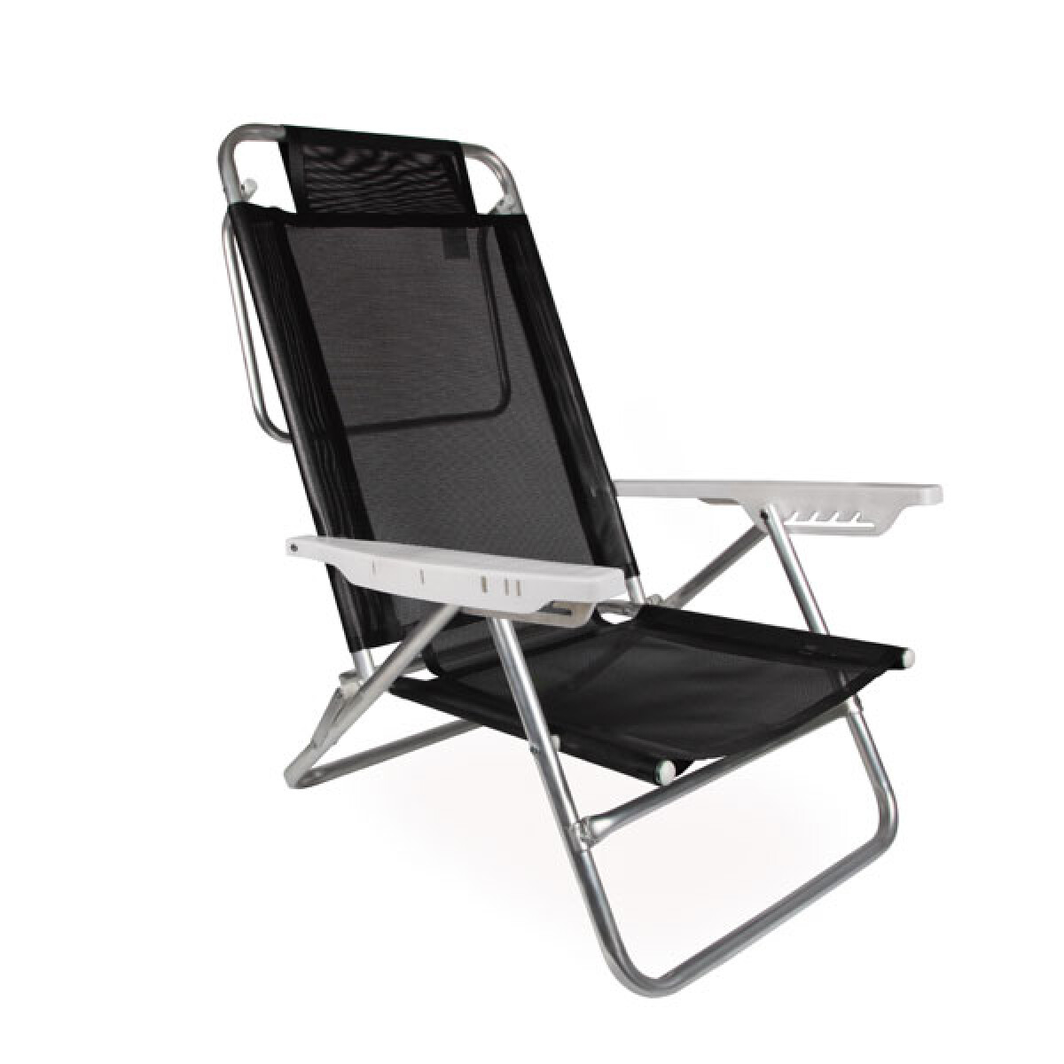 SILLA RECLINABLE 6 POSICIONES ALUMINIO SUMMER NEGRA 