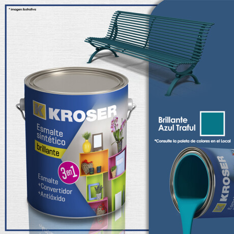 ESMALTE KROSER BRILLANTE 3EN1 AZUL TRAFUL 4L ++ N/a