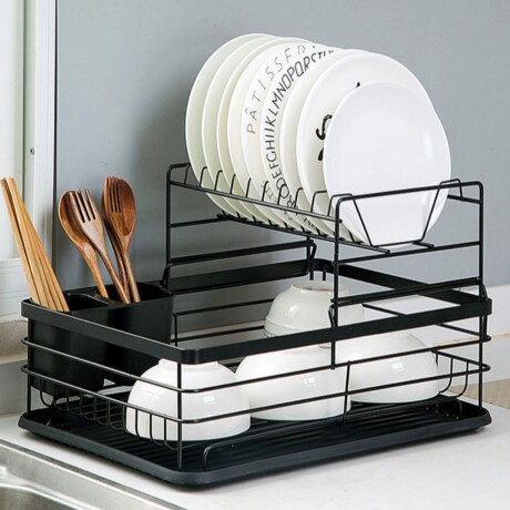 Escurridor de Platos Metálico con Base Plástica 44cm x 33cm x 22cm Escurridor de Platos Metálico con Base Plástica 44cm x 33cm x 22cm