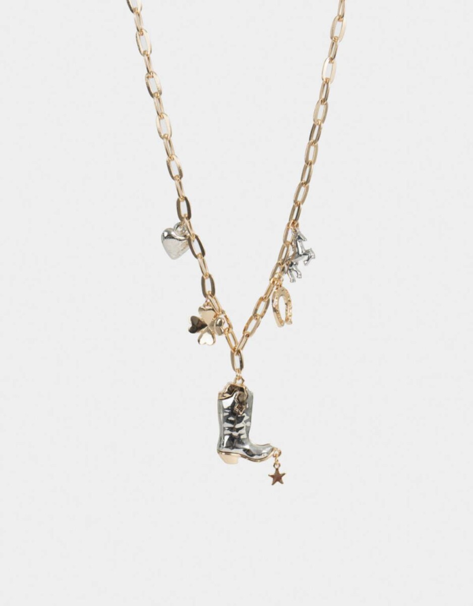 Collares Cortos Multi dijes - Dorado 