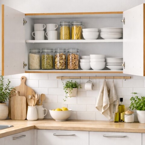 Mueble Aéreo de Cocina 2 Puertas Color Cerejeira | Estante Interno y Acabado Brillante UV Mueble Aéreo de Cocina 2 Puertas Color Cerejeira | Estante Interno y Acabado Brillante UV