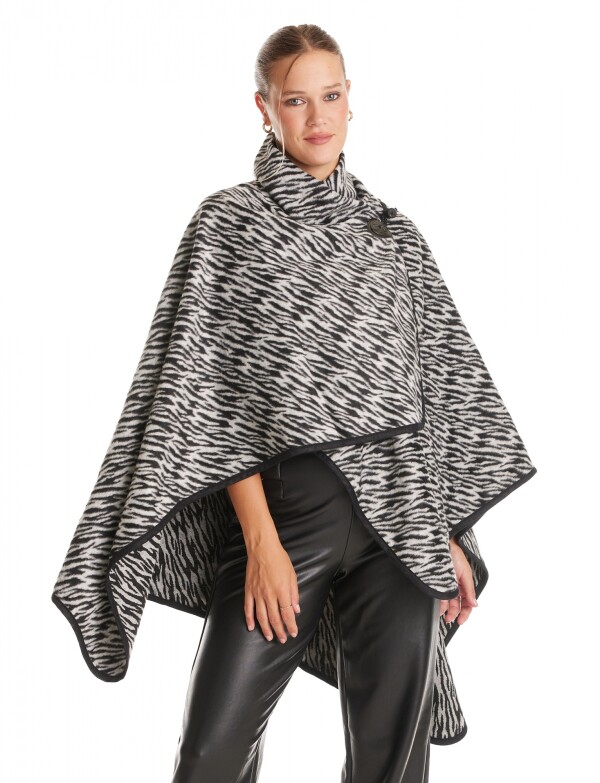 Ruana Animal Print NEGRO/GRIS