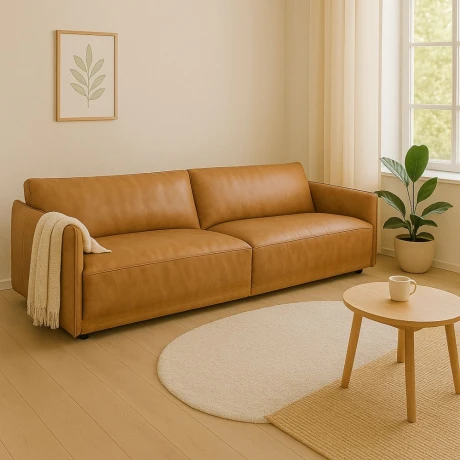 Sillon 3 cuerpos Cuero Natural Romeo Sillon 3 cuerpos Cuero Natural Romeo