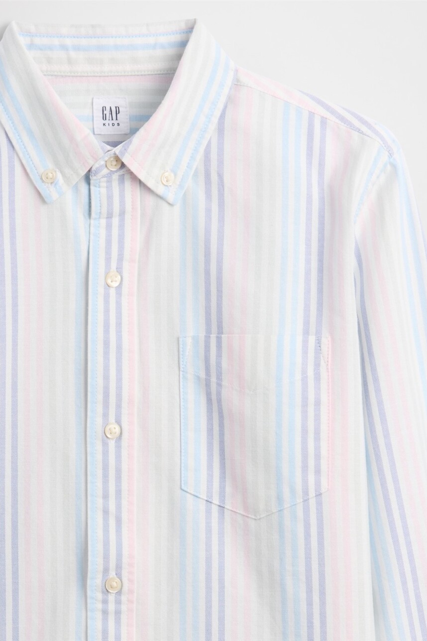 Camisa Oxford Niño New Off White Stripe
