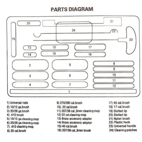 Kit de limpieza para armas de fuego - 24 piezas Kit de limpieza para armas de fuego - 24 piezas