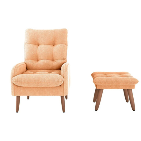 Combo Rustico Poltrona + Puff Nantes Mostaza