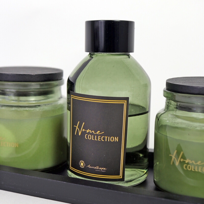 SET DIFUSOR/VELA AROMATICA GREEN TEA 4PZAS Unica