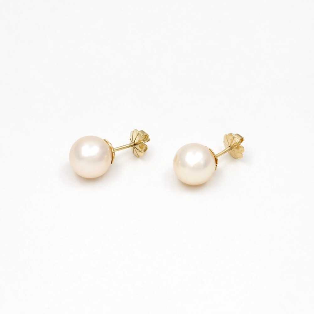 10 mm Caravanas En Oro 18K Y Perlas De Cultivo 10 mm Caravanas En Oro 18K Y Perlas De Cultivo