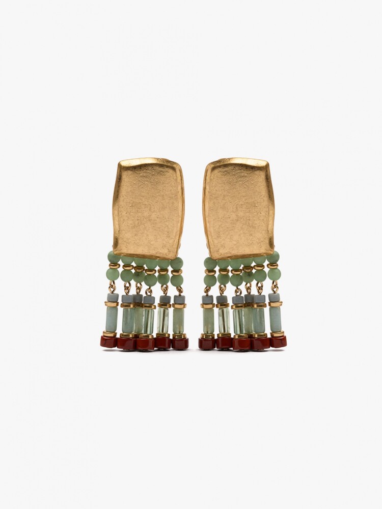 Pendientes Irregulares Con Cuentas multicolor
