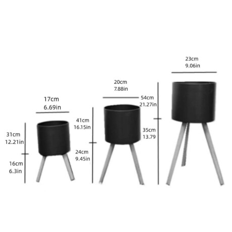 Set de macetas Concret Gris