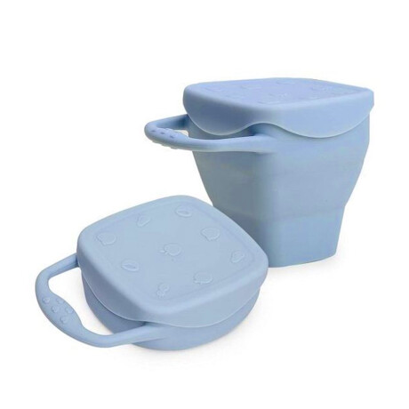 Porta snack de silicona con tapa Azul