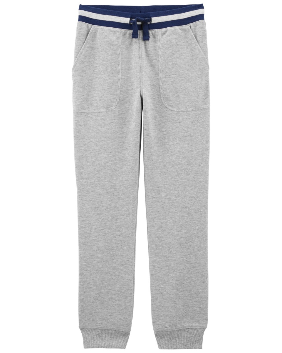 Pantalón deportivo de algodón, con cordón, gris. Talles 6-8 