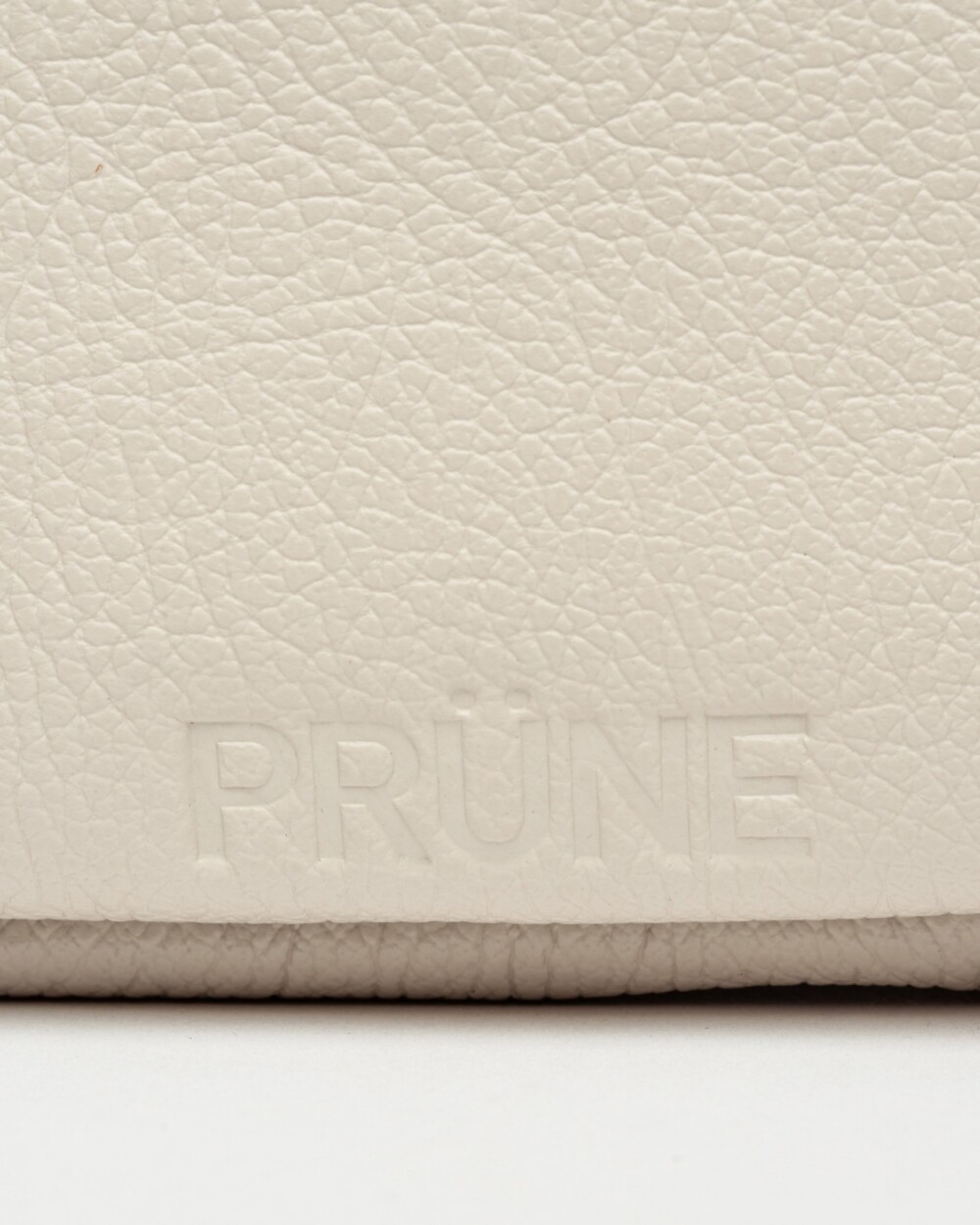 Cartera al hombro Nicky en cuero graneado Blanco