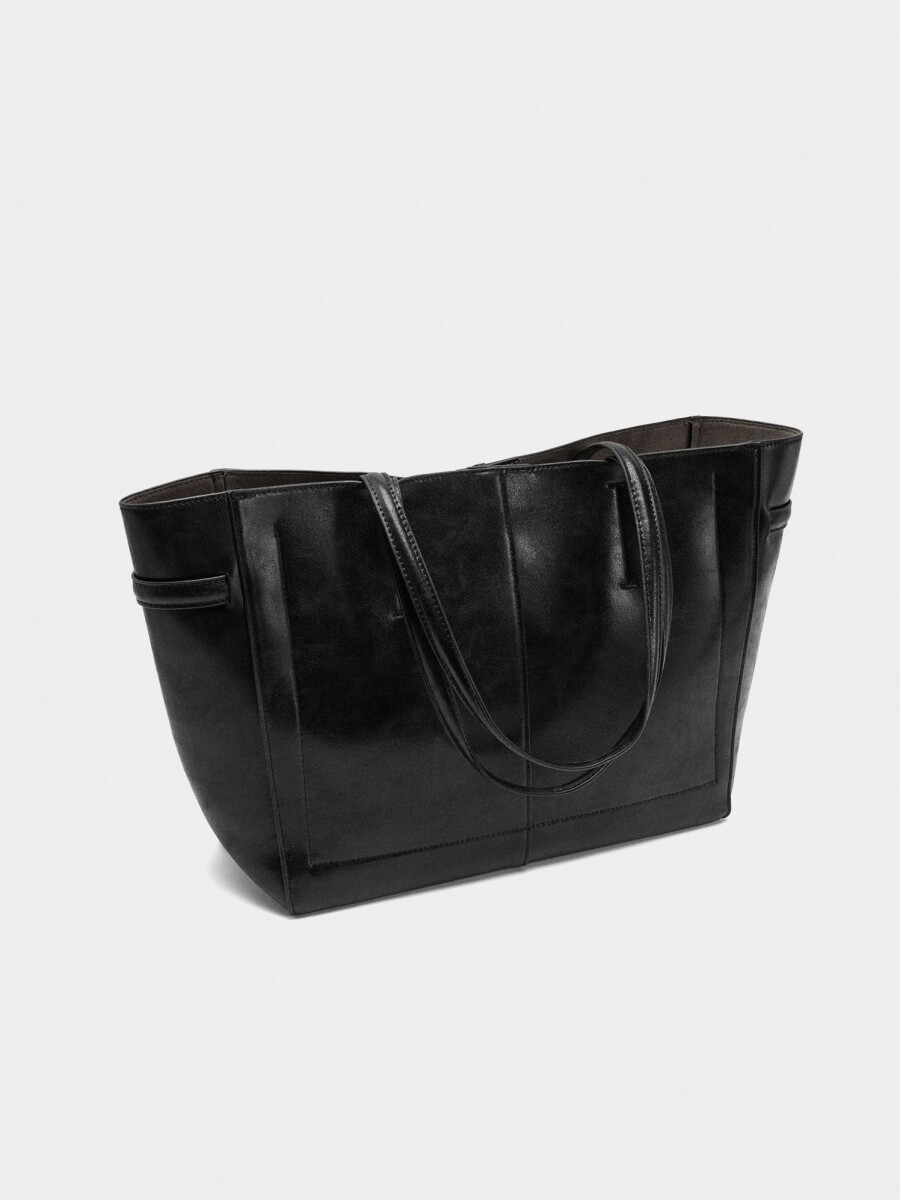 Bolso Shopper Cinturón Con Mosquetón negro