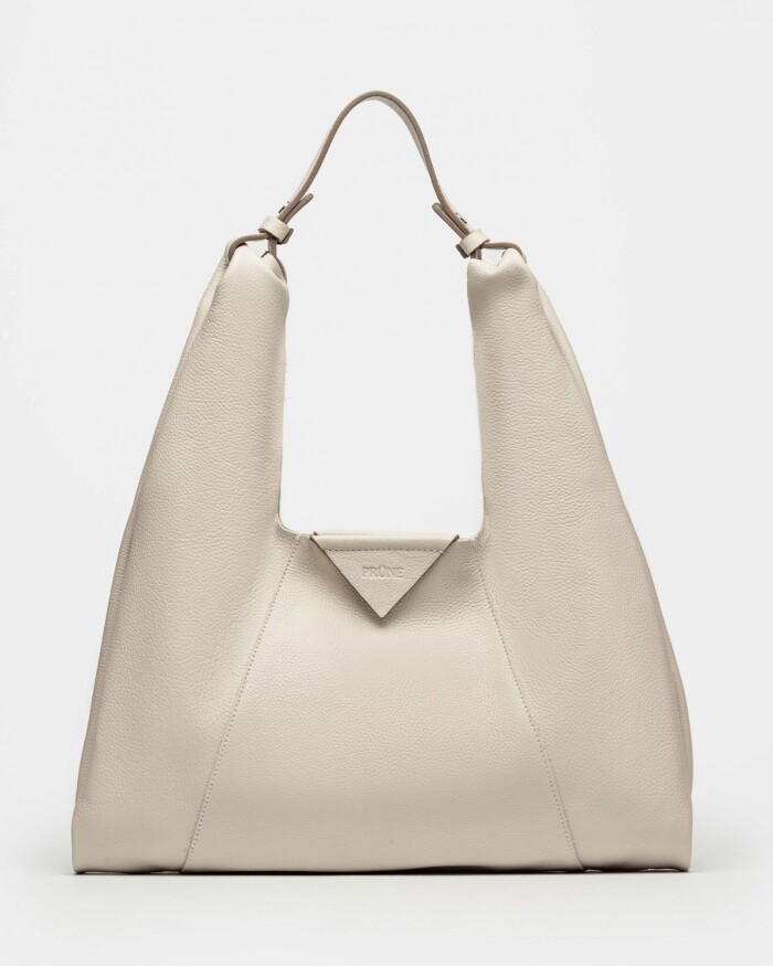 Cartera al hombro The Shopping En Cuero Graneado Natural