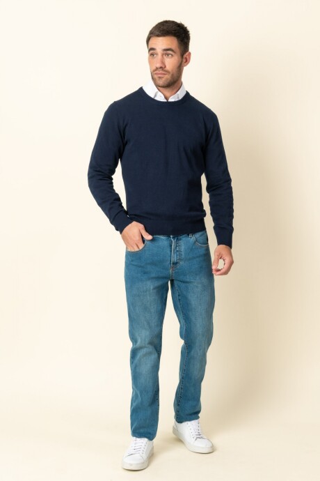 Sweater round neck Azul Marino