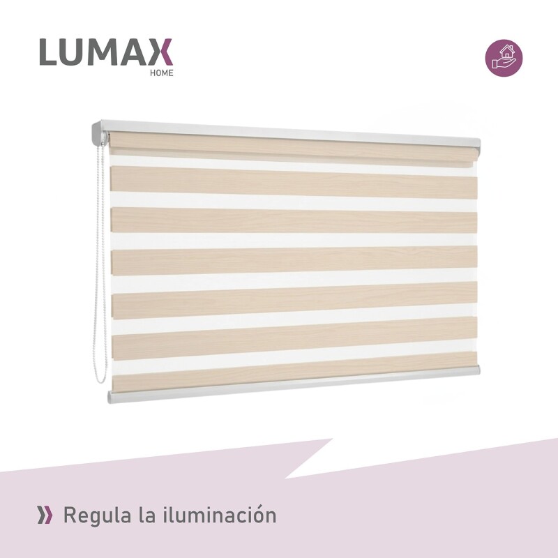 Cortina Roller Día Y Noche Lumax 1.0 X 2.1 M Gran Calidad Beige