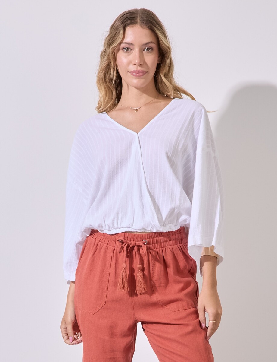 Blusa Algodon Texturada - Blanco 