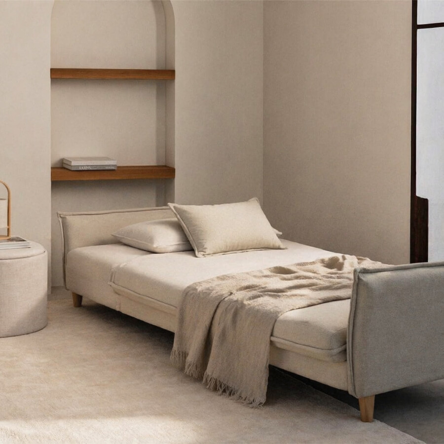 Sillón Cama Lauren c/Baúl Beige