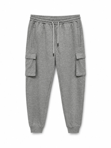 PANTALON NEW DETOR CARGO GRIS MELANGE M