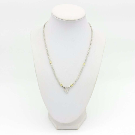 Gargantilla De Plata 925 Y Double En Oro 18 Ktes Espiga
