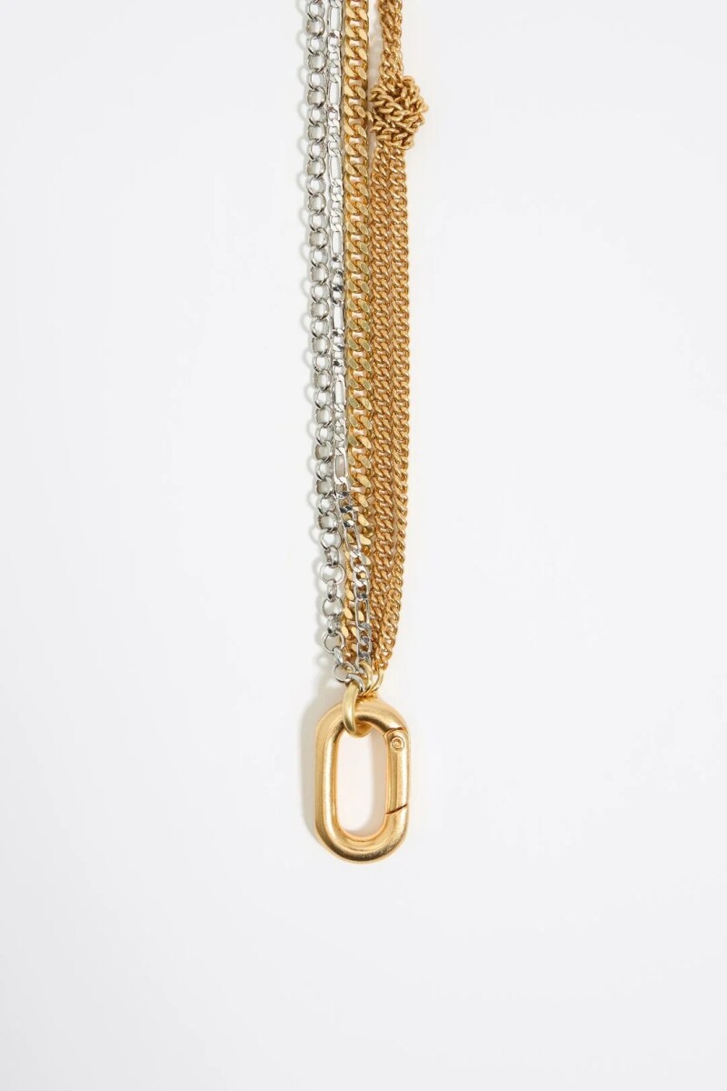 COLLAR MULTICADENAS CORAZONES Oro