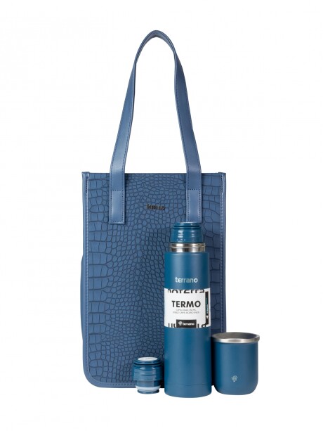 Kit Completo Bala + Matera Bolsito Croco Azul