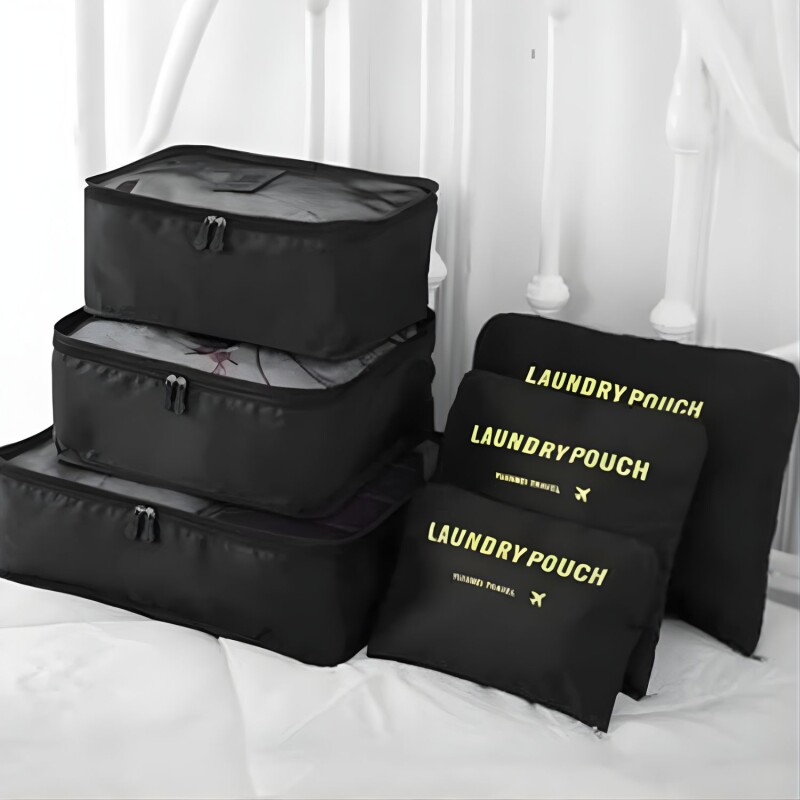 Set de 6 Organizadores de Valija Equipaje para Viaje Negro