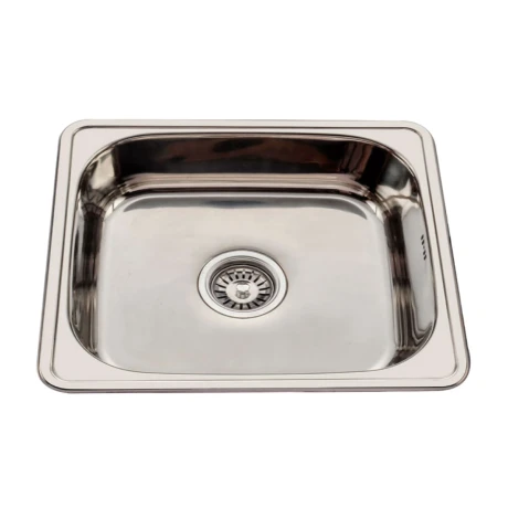 Pileta Simple Brillo De Acero Inoxidable 60X40X20Cm Para Cocina Dgc Incluye Valvula Sifon Y Canastilla. 000