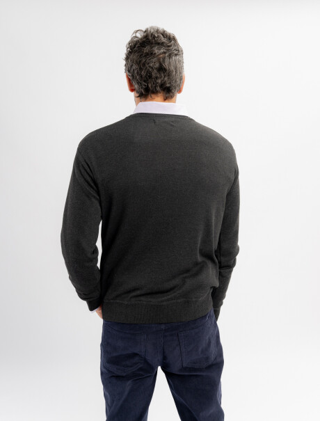 Buzo escote V Sauce gris oscuro