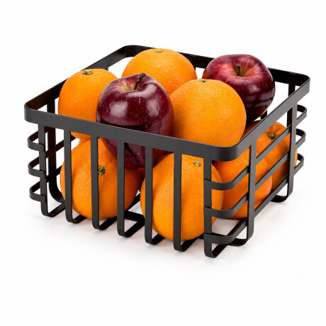 Cesto Frutero en Acero Organizador Multiuso de Cocina Hogar Negro