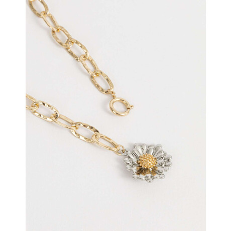 Collar Largo Con Margarita Combinacion Bicolor