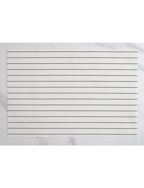 INDIVIDUAL PVC RAYAS NEGRAS 45x30CM BLANCO INDIVIDUAL PVC RAYAS NEGRAS 45x30CM BLANCO