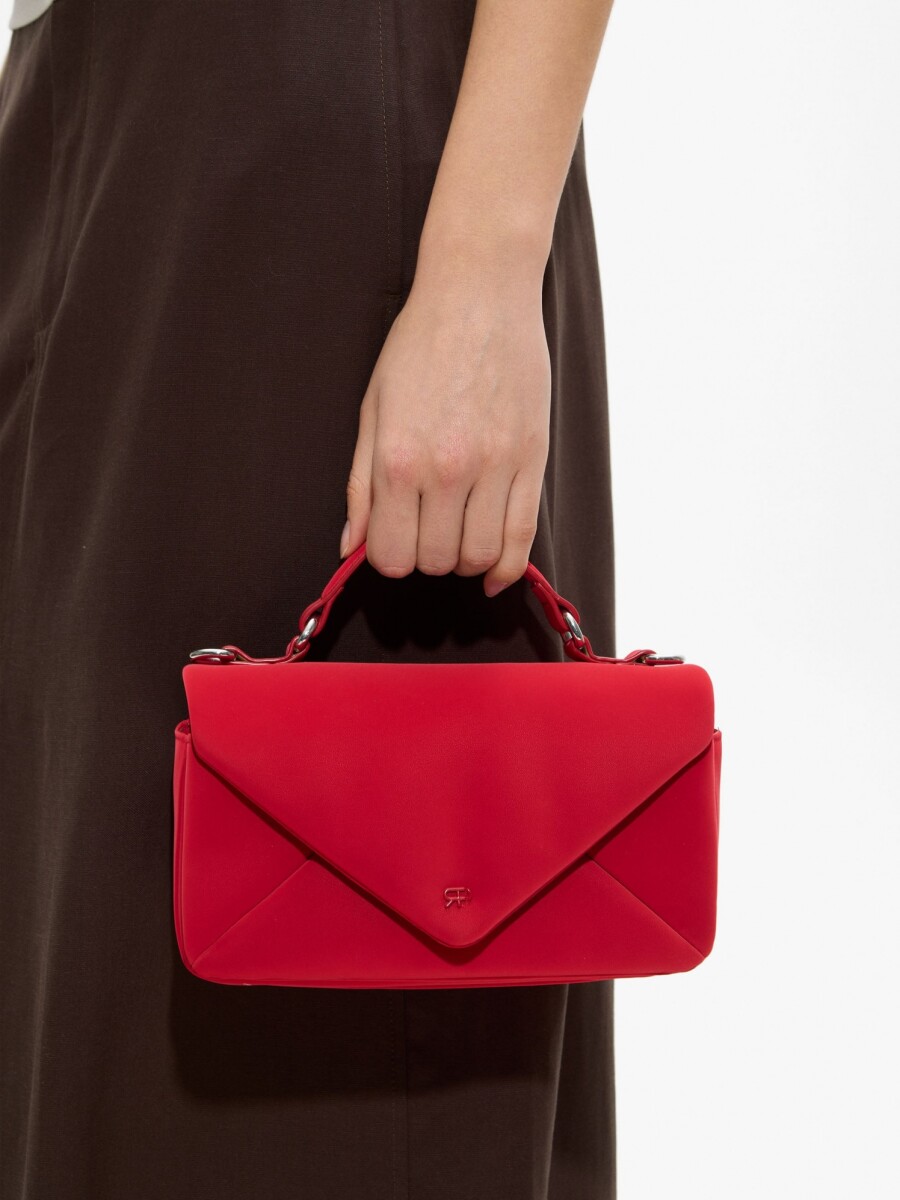 Bolso Bandolera Acolchado Textura Suave rojo