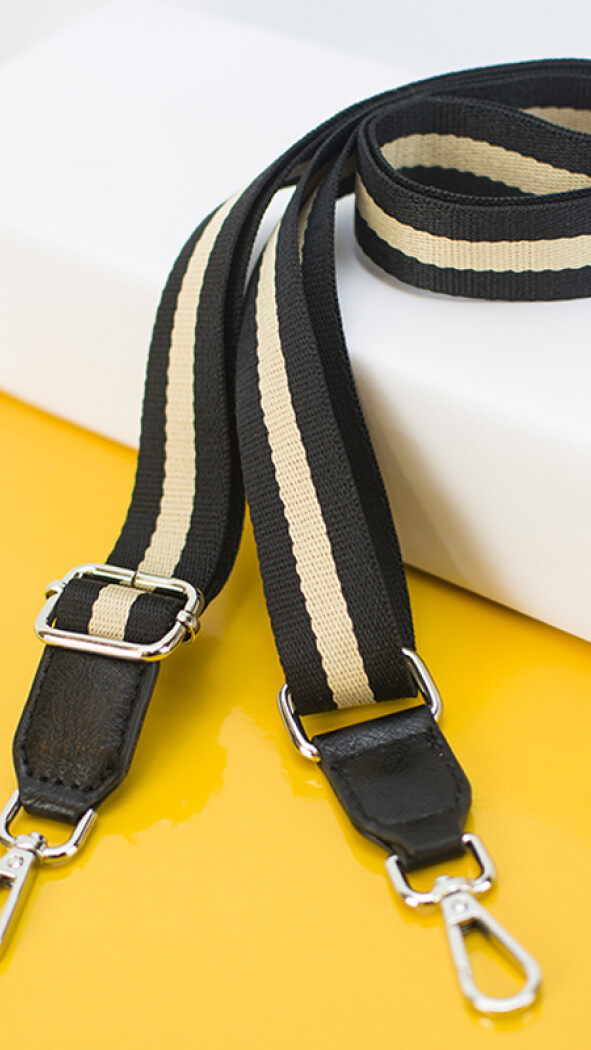 CORREA GALON PARA CARTERA NEGRO CON NUEZ