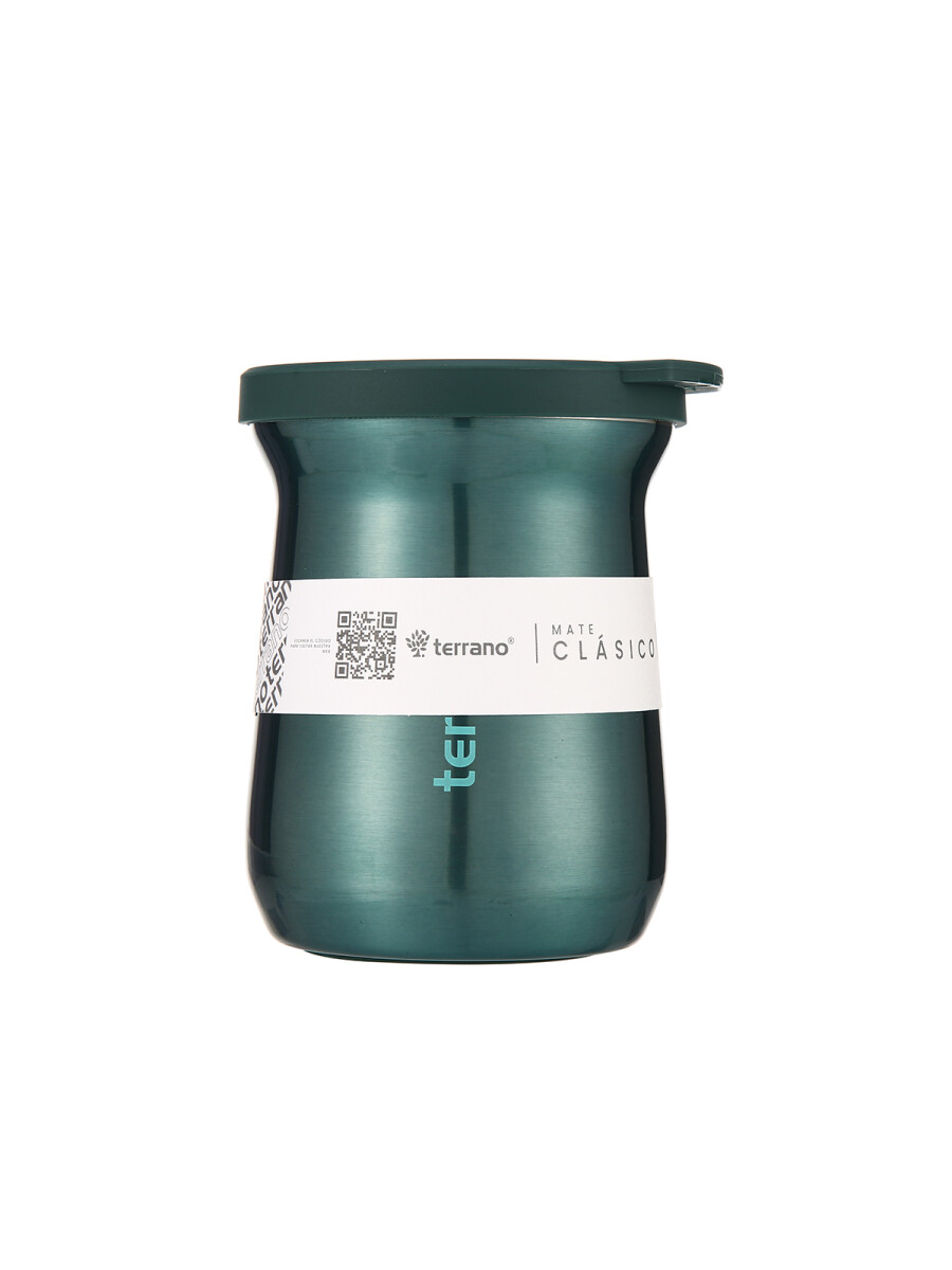 Mate Acero Inox. Camionero Metalizado - Verde 