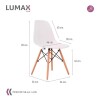 Juego de comedor Con Mesa Circular de 80cm + 4 Sillas Eames Negro/Blanco