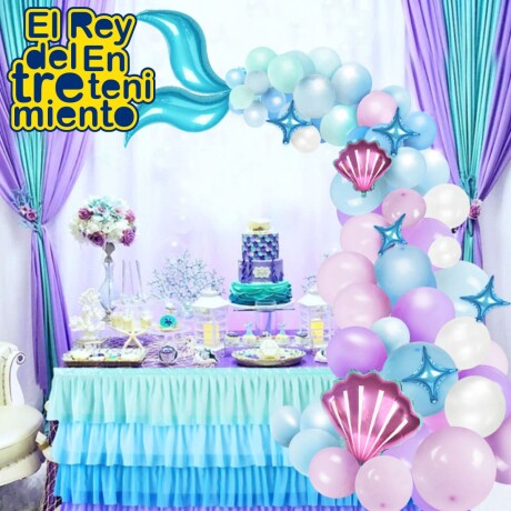 Set Globos N17 Sirena 87p Decoración Arco Cumpleaños Set Globos N17 Sirena 87p Decoración Arco Cumpleaños