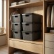 Set X6 Cajas organizadoras con tapa 16 lts NEGRO