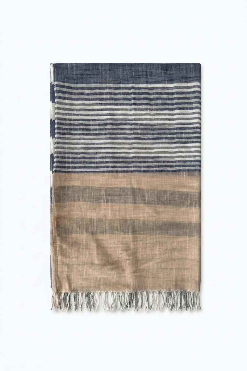 Pashmina rayada cobalto
