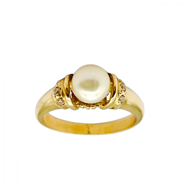 Anillo Solitario-Oro bajo-Perla-AN8166 conperla